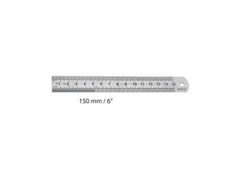 Ruler stainless steel cm/inches 150mm/6"