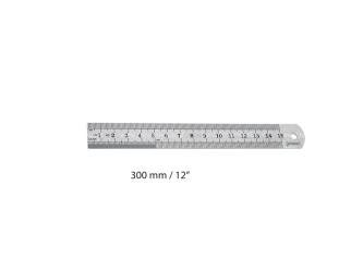 Ruler stainless steel cm/inches 300mm/12"
