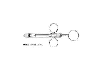 Brass Series Syringe manual aspirating 3 ring 1.8ml. metric