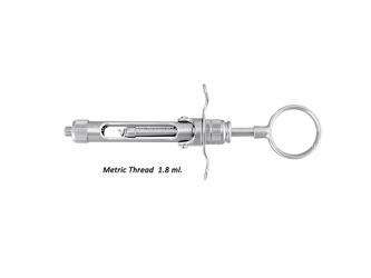 SS-2000 Syringe manual aspirating breech loading with ring handle 1.8ml.