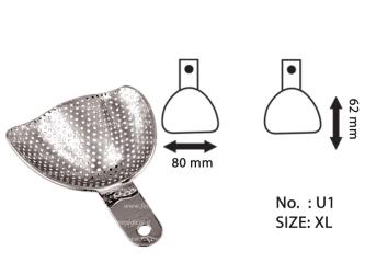 Impression tray edentulous perforated upper fig. 1, size XL