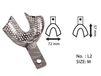 Impression tray anterior depressed perforated lower fig. 2, size M