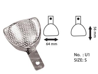 Impression tray anterior depressed perforated upper fig. 1, size S
