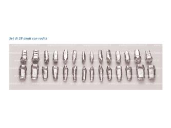 Metal teeth for Typodont, set of 28 pieces without roots