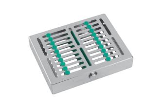 TWIST-LOCK Cassette per sterilizzare con coperchio MIDI - verde