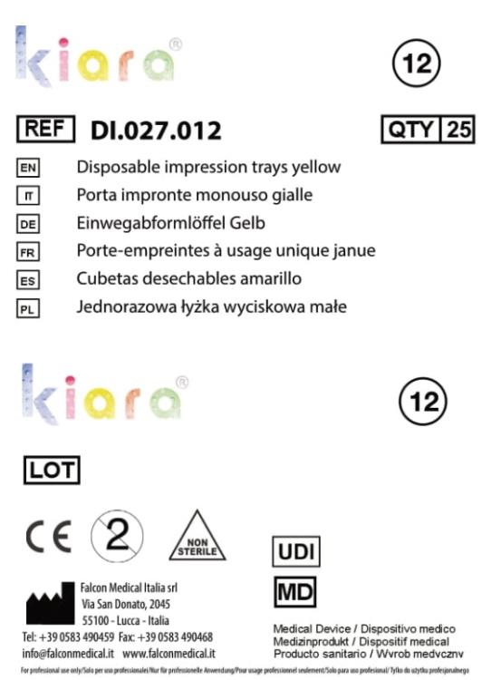 Kiara P.I. monouso, Inf. L - Fig.12 - Giallo (25 pz + 1 manico)