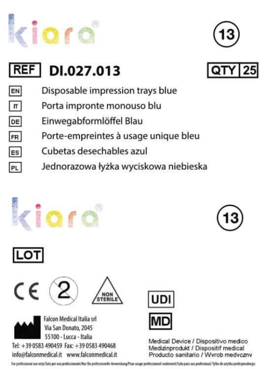 Kiara P.I. monouso, Sup. M - Fig.13 - Azzurro (25 pz + 1 manico)