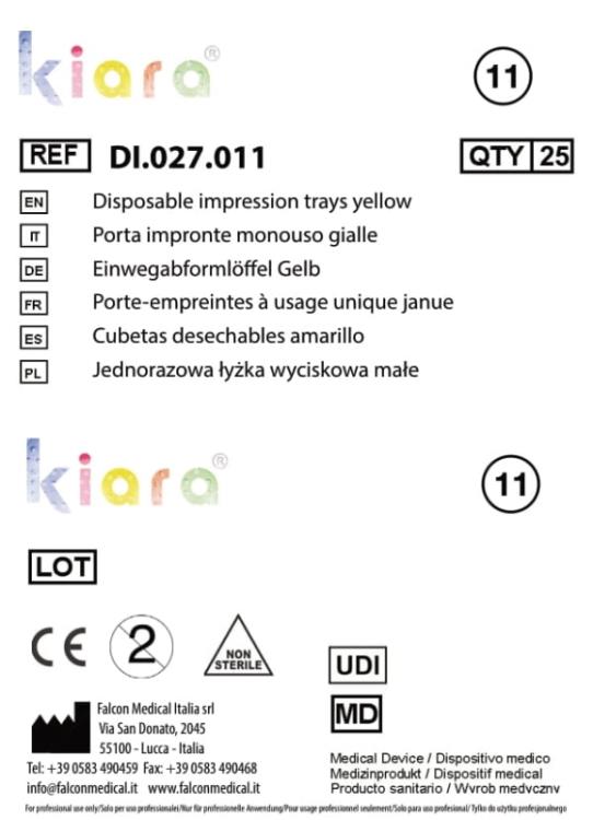Kiara P.I. monouso, Sup. L - Fig.11 - Giallo (25 pz + 1 manico)