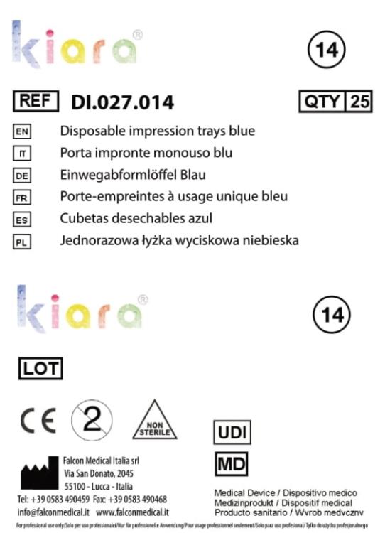Kiara P.I. monouso, Inf. M - Fig.14 - Azzurro (25 pz + 1 manico)